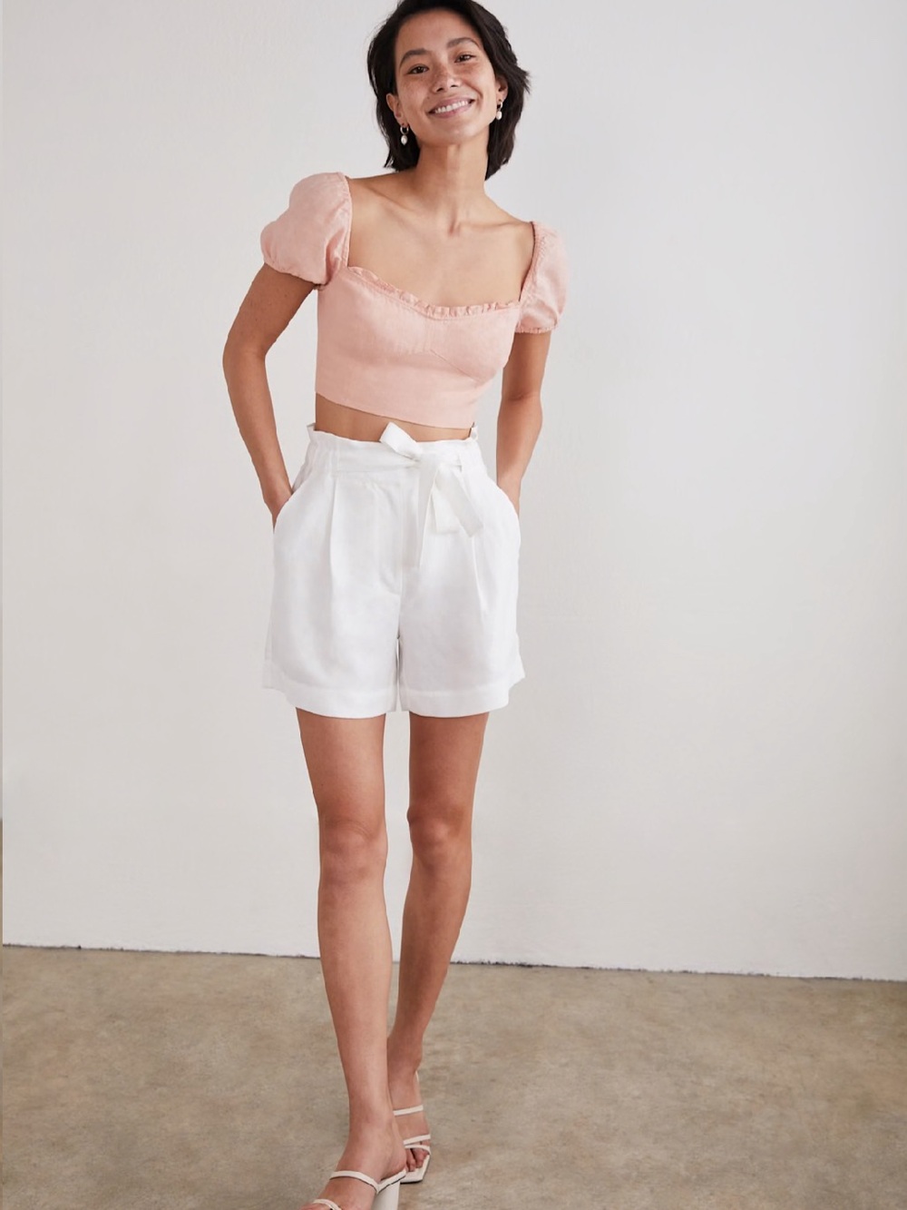 Aritzia Wilfred Wander Linen Blouse Pink Size XS - Picture 2 of 5